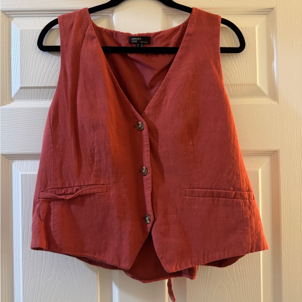 Women's Sleeveless Button-Up Vest and trouser set